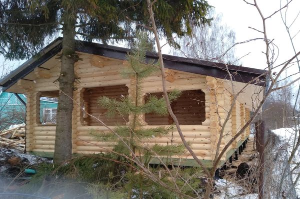 Гараж хозблок беседка из бревна #865