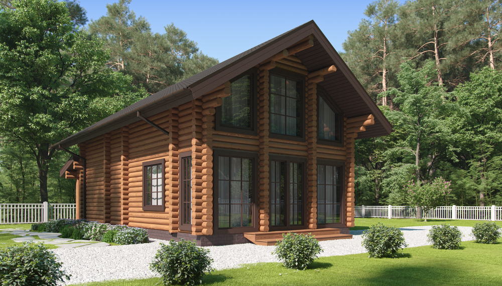 Коттедж по проекту #1187  с панорамными окнами