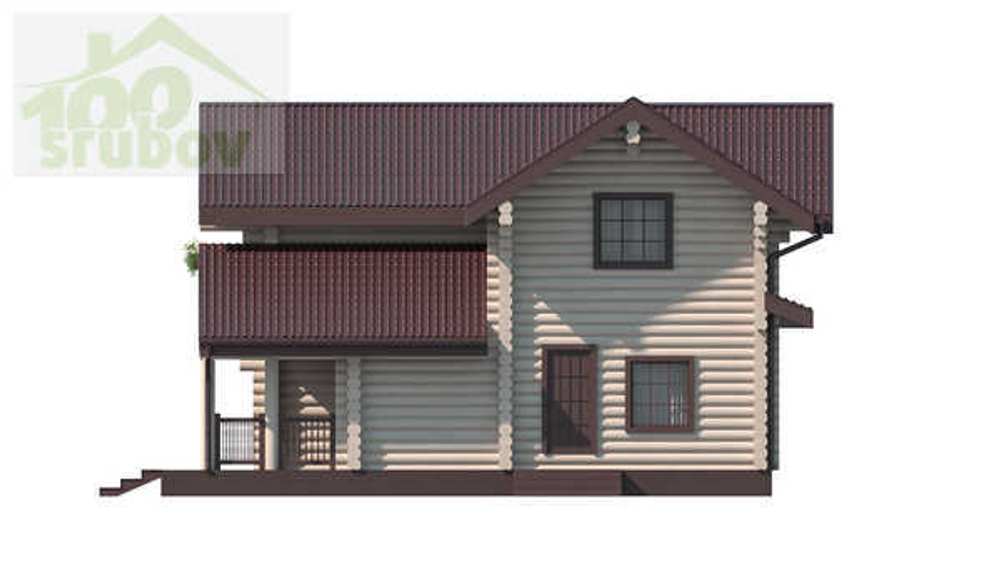 Строительство срубов домов из бревна с балконом