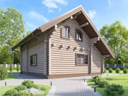 Баня c мансардой 9х9 из сруба