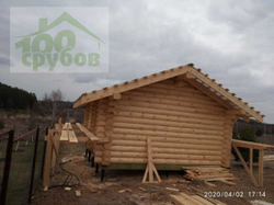 сборка сруба бани #1003