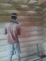 начинаем шлифовку внутренних стен бани #971 - июнь 2021