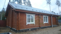 Фото одноэтажного дома из бревна проект #715