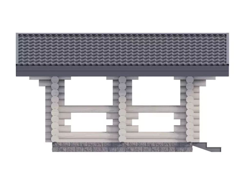 Квадратная одноэтажная беседка 5 х 5 из бревна