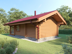 Баня из оцилиндрованного бревна #250