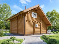 Современные бани-дома с мансардой