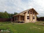сентябрь 2021 сборка дома-бани под постоянные стропила из бревна #1185