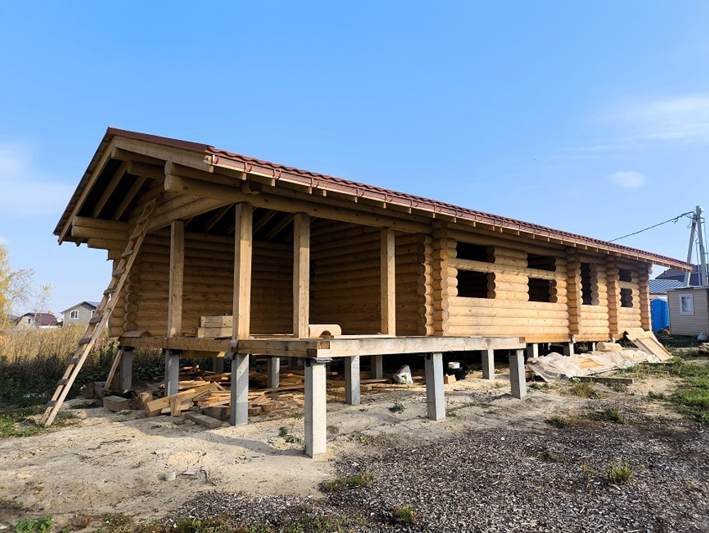 Октябрь 2025 года: сборка дома 1506 в бревне 260 мм