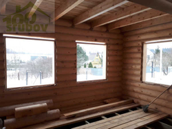 Срубы из бревен: загородные дома с мансардой по проекту 122 под усадку и под ключ