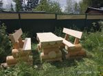 Деревянные столы и лавочки к беседке в подарок к срубу