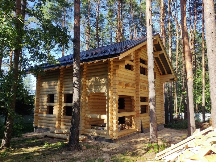 Строительство деревянного дома-бани с мансардой