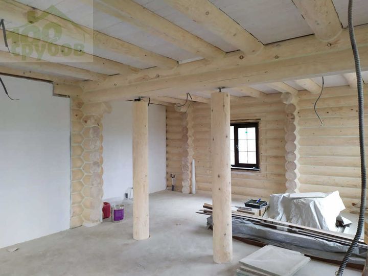 Срубы домов с мансардой 633 под усадку и отделка под ключ