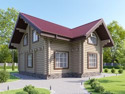 Современные дома из оцилиндрованного бревна сруба