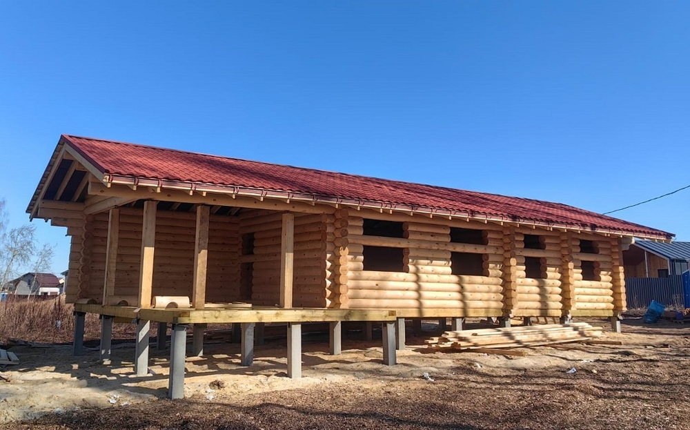 Март 2025 года: сборка дома 1506 в бревне 260 мм