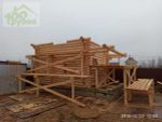 Банька 958 из зимнего леса: сборка под постоянные стропила