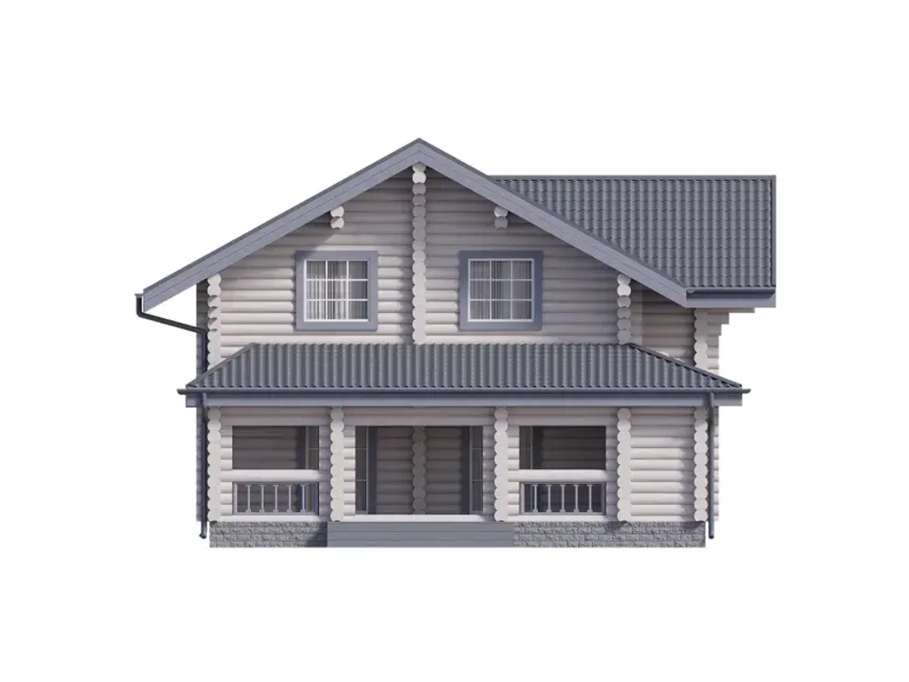 Дома с верандами из бревна