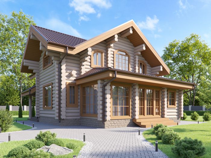 Современные дома 150 м | Мансарда срубовая 1