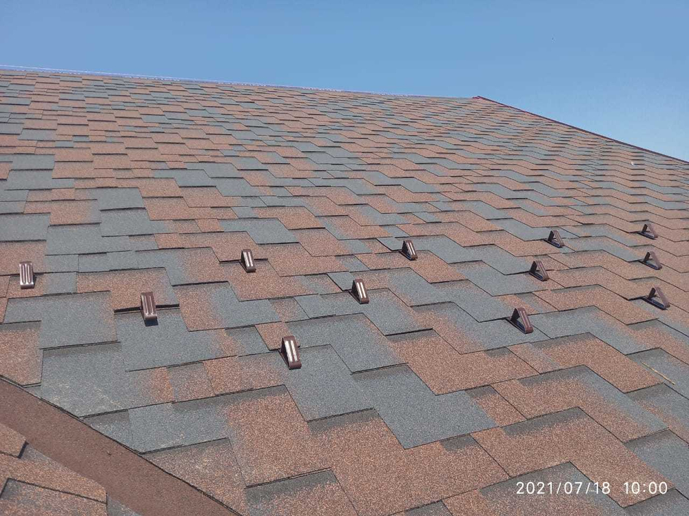 #983 монтаж гибкой черепицы Roofshield Черепица Премиум-Модерн Медный июль 2021