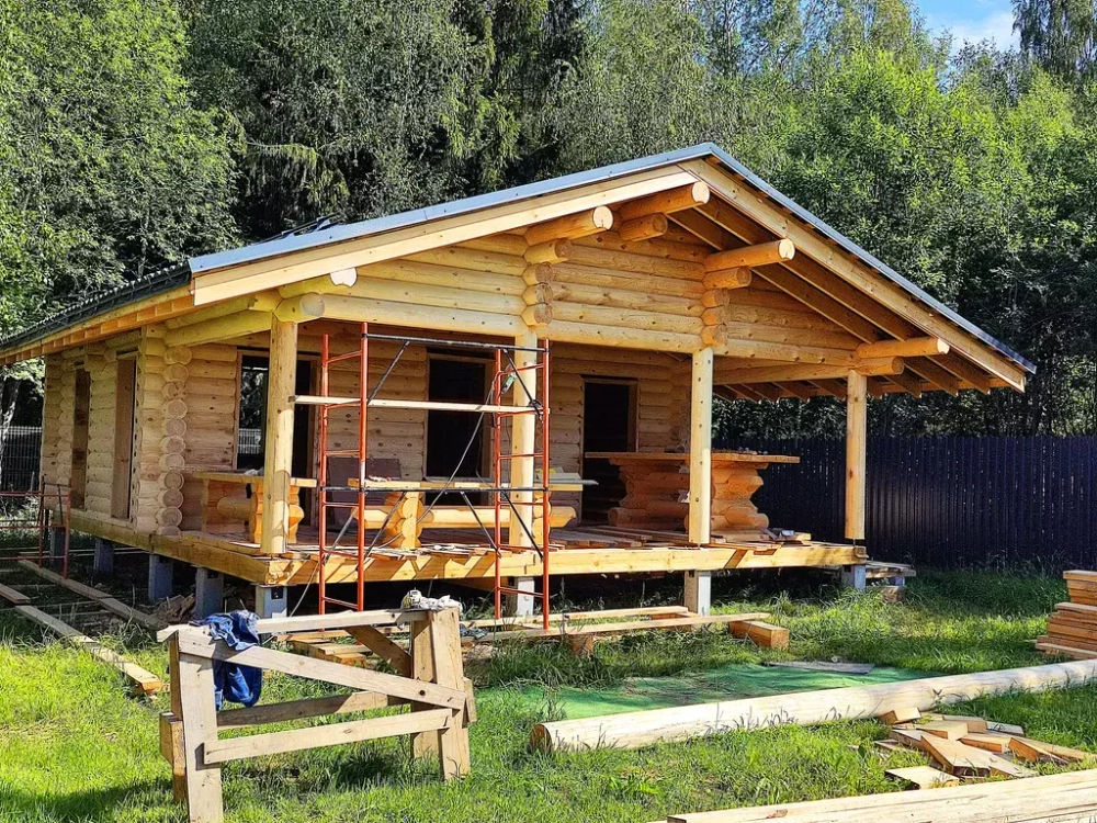 #1288 начало отделки сруба бани в июле 2023