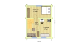 Современные бани-дома с мансардой