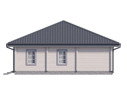 Одноэтажный дом из бруса с вальмовой крышей: 3 спальни