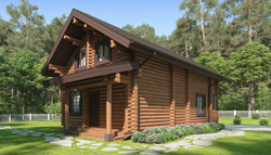 Деревянные дома с мансардой, балконом и террасой в скандинавском стиле