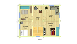 План мансарды дома #848 из бревна