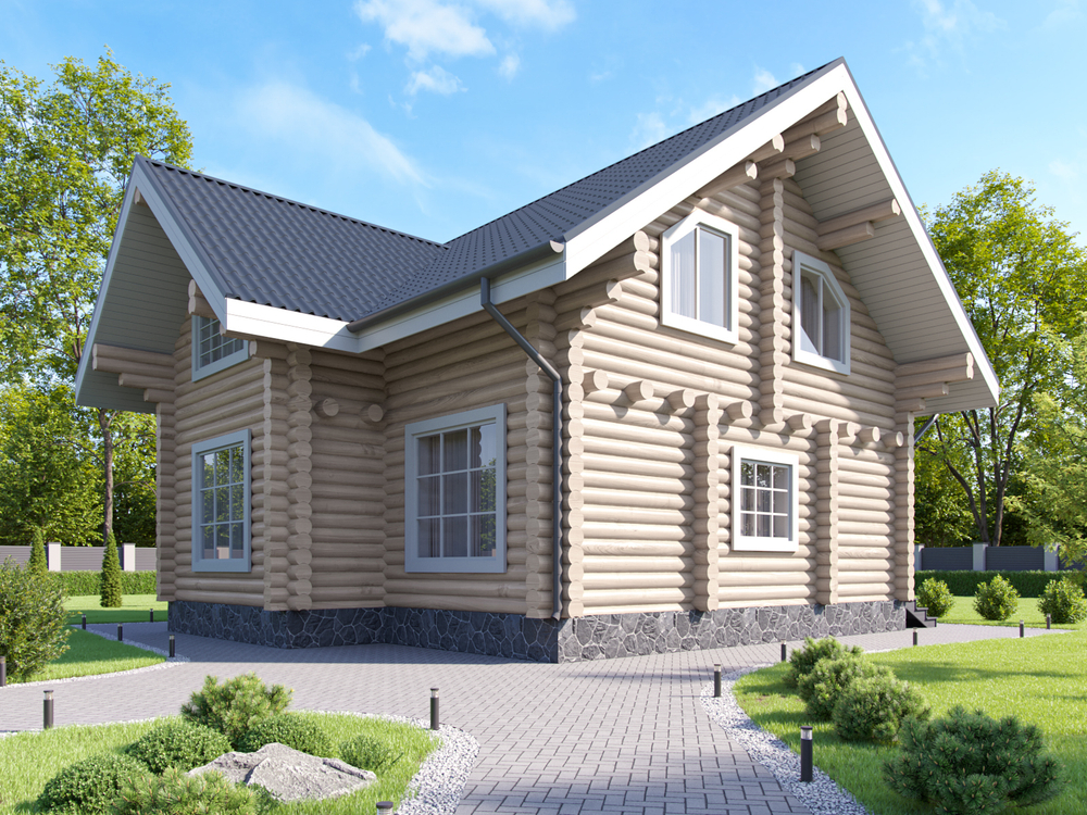 дом для постоянного проживания из бревна сруба #633