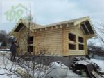 Сборка бани с панорамными окнами
