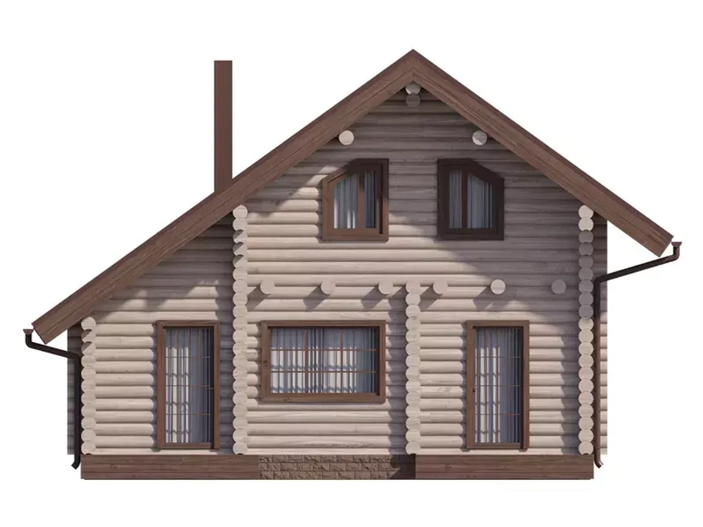 Баня c мансардой 9х9 из сруба