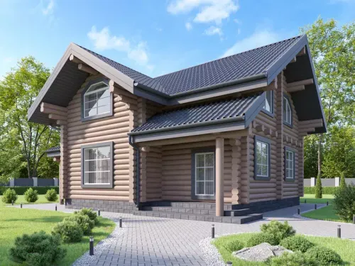 Современные дома из оцилиндрованного сруба 12 х 12