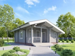 Баня с террасой и тамбуром #1255