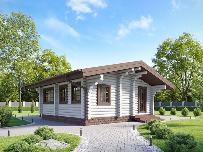 Современная баня с двумя комнатами