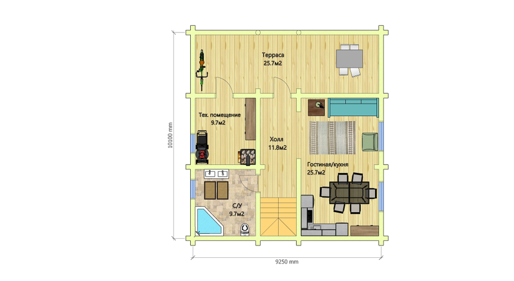 План первого этажа дома #1295