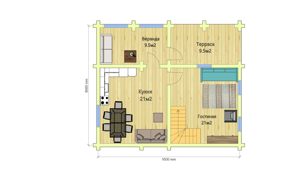 План 1 этажа по проекту #419
