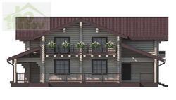 Строительство срубов домов из бревна с балконом