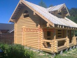 Фото дома-бани из оцилиндрованного бревна #199