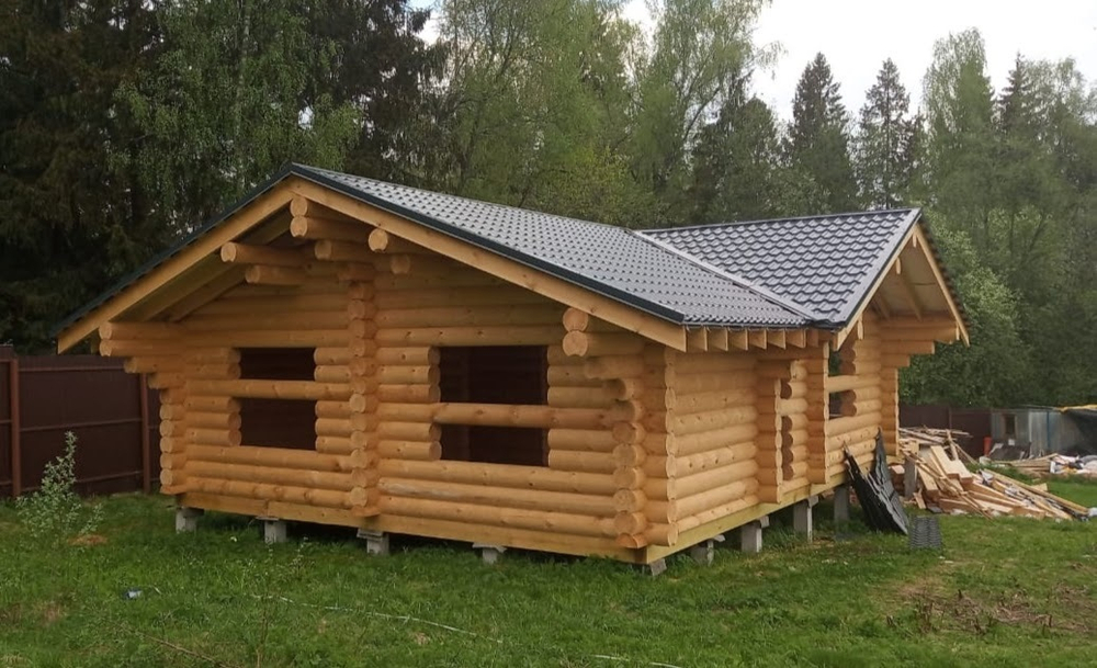 #1122 сруб под металлочерепицу