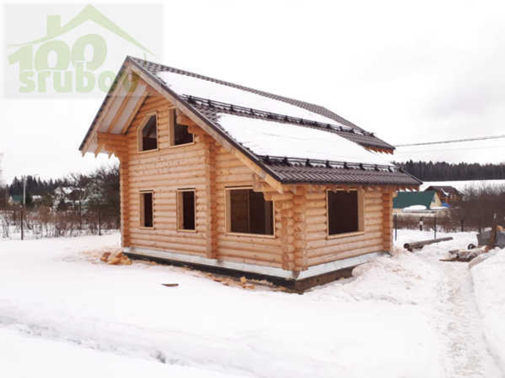 Срубы из бревен: загородные дома с мансардой по проекту 122 под усадку и под ключ