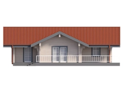 Одноэтажный дом из бруса 10х12: 3 спальни