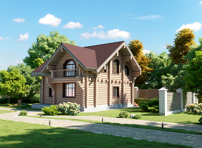 Дом с эркером 9 х 12