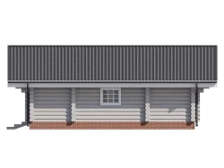 Одноэтажные срубы-бани с террасой и тамбуром