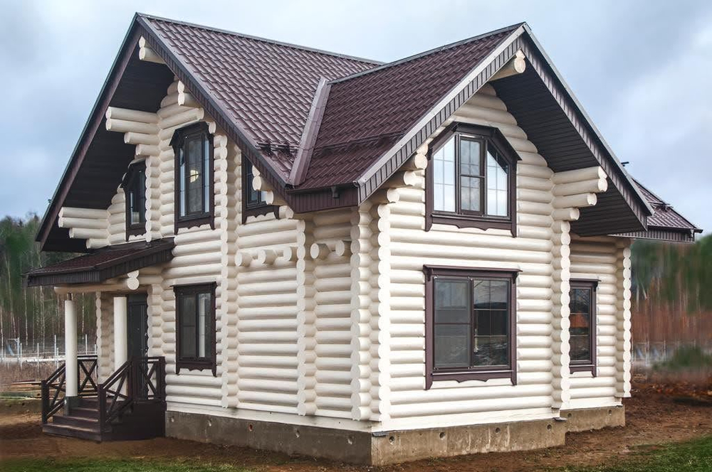 дома 8 на 10 из оцилиндрованного бревна #633