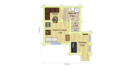 Планировка бани 7,5 х 7,6 #1217