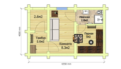 План бани с крыльцом
