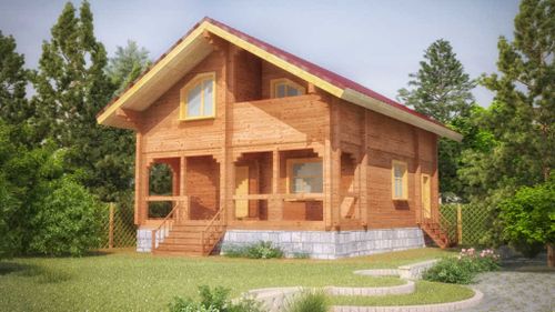 Дом из профилированного бруса с парной