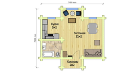 планировка одноэтажного дома по проекту #547 из сруба