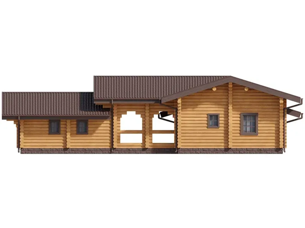 Одноэтажная баня из бревна