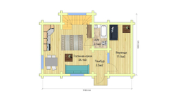 План первого этажа дома с размерами 6х10