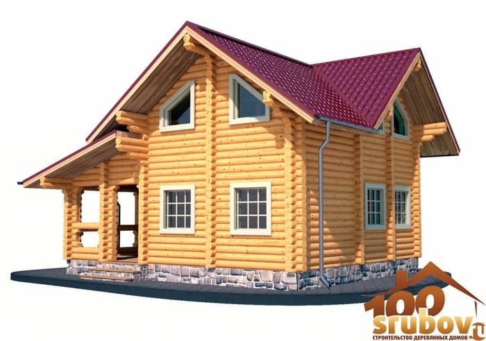 Загородный дом 9 х 10 деревянный 2